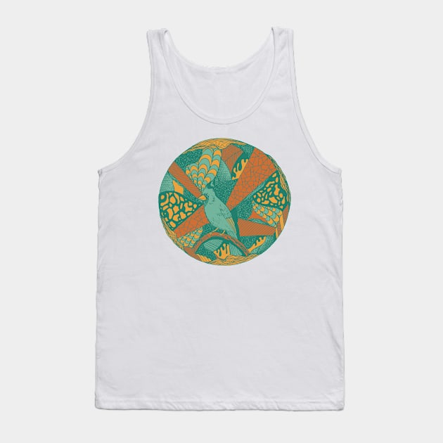 Mountain Green Circle of The Northern Cardinal Tank Top by kenallouis